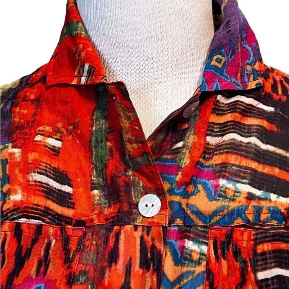 Chicos  ||  multi colored. 100% silk blouse - Picture 11 of 11